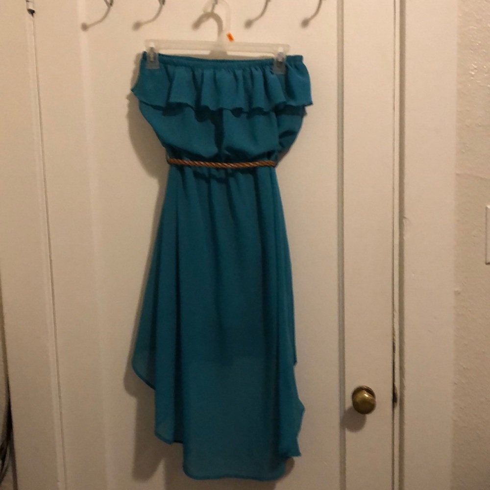 Teal belted dress - Picture 2 of 2